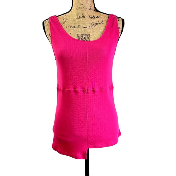 ICB Women's Jersey Tank Top Shell Hot Pink Asymmetrical Sz M - Picture 1 of 8